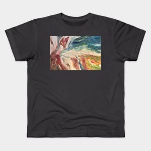 Fall Color Abstract Palette Knife Painting Kids T-Shirt